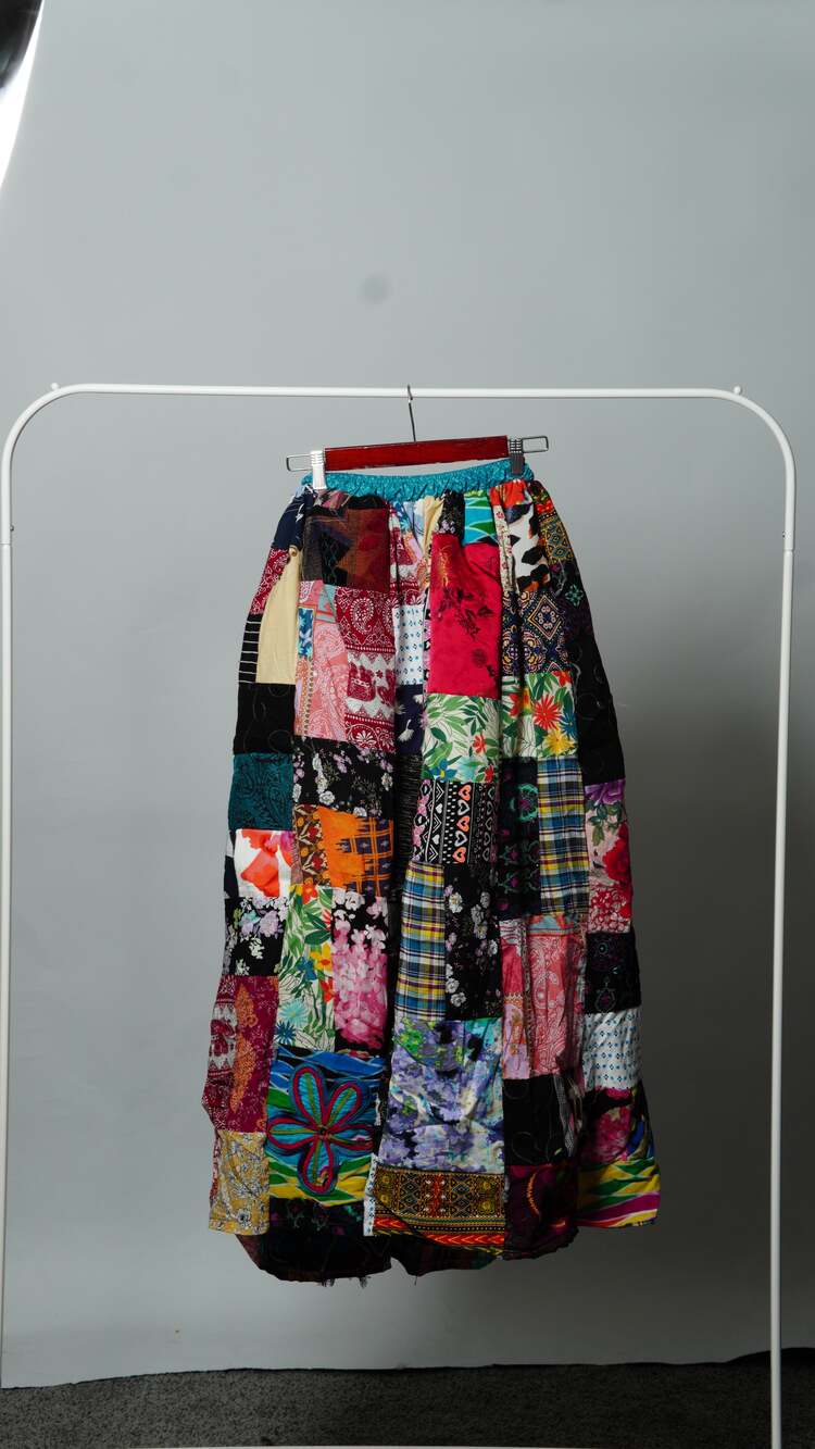 Upcycled Patchwork Maxi Skirt